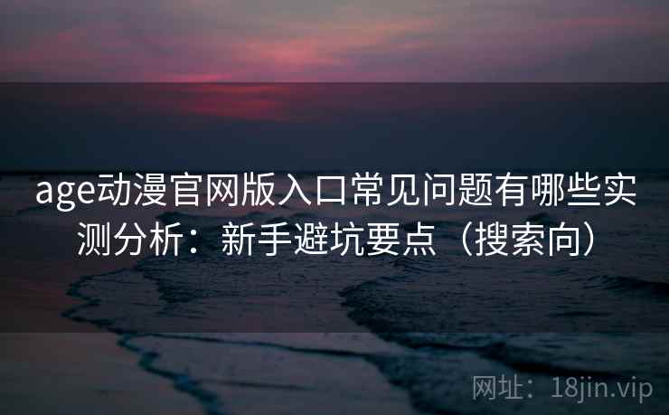 age动漫官网版入口常见问题有哪些实测分析：新手避坑要点（搜索向）