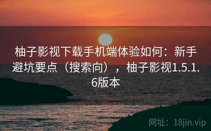 柚子影视下载手机端体验如何：新手避坑要点（搜索向），柚子影视1.5.1.6版本