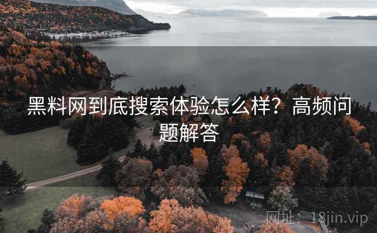 黑料网到底搜索体验怎么样？高频问题解答